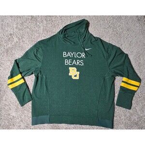 Women's Nike Baylor Bears Cowl Neck Sweatshirt Green Gold Size XL